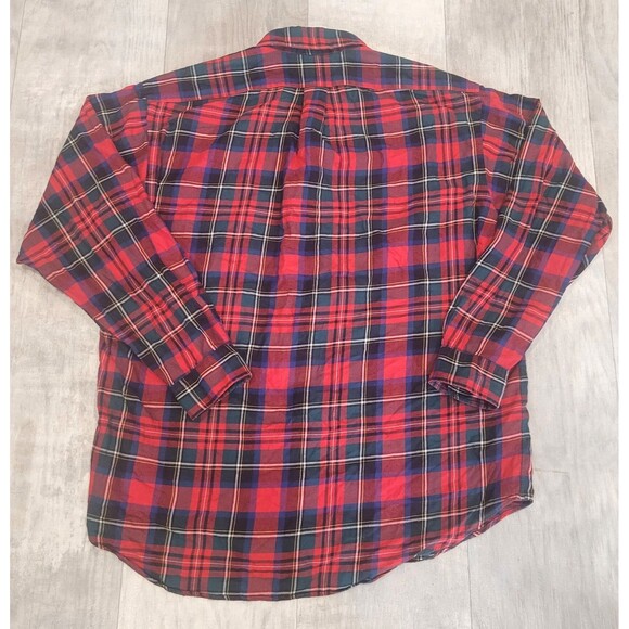 Ralph Lauren Blake Size Large Plaid Flannel Long Sleeve Button Shirt Red Blue - Picture 4 of 4